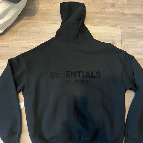 Essentials Black Men's Hoodie - Picture 2 of 2